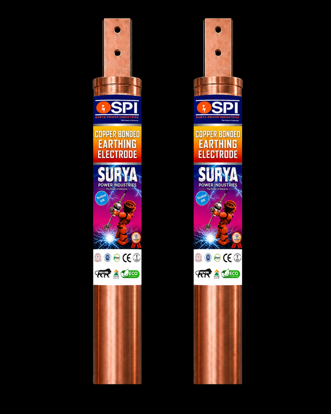 copper bonded earthing electrode